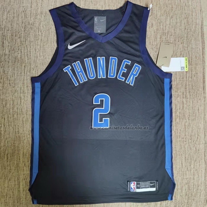 Camiseta Oklahoma City Thunder Shai Gilgeous-Alexander NO 2 Earned Autentico Negro